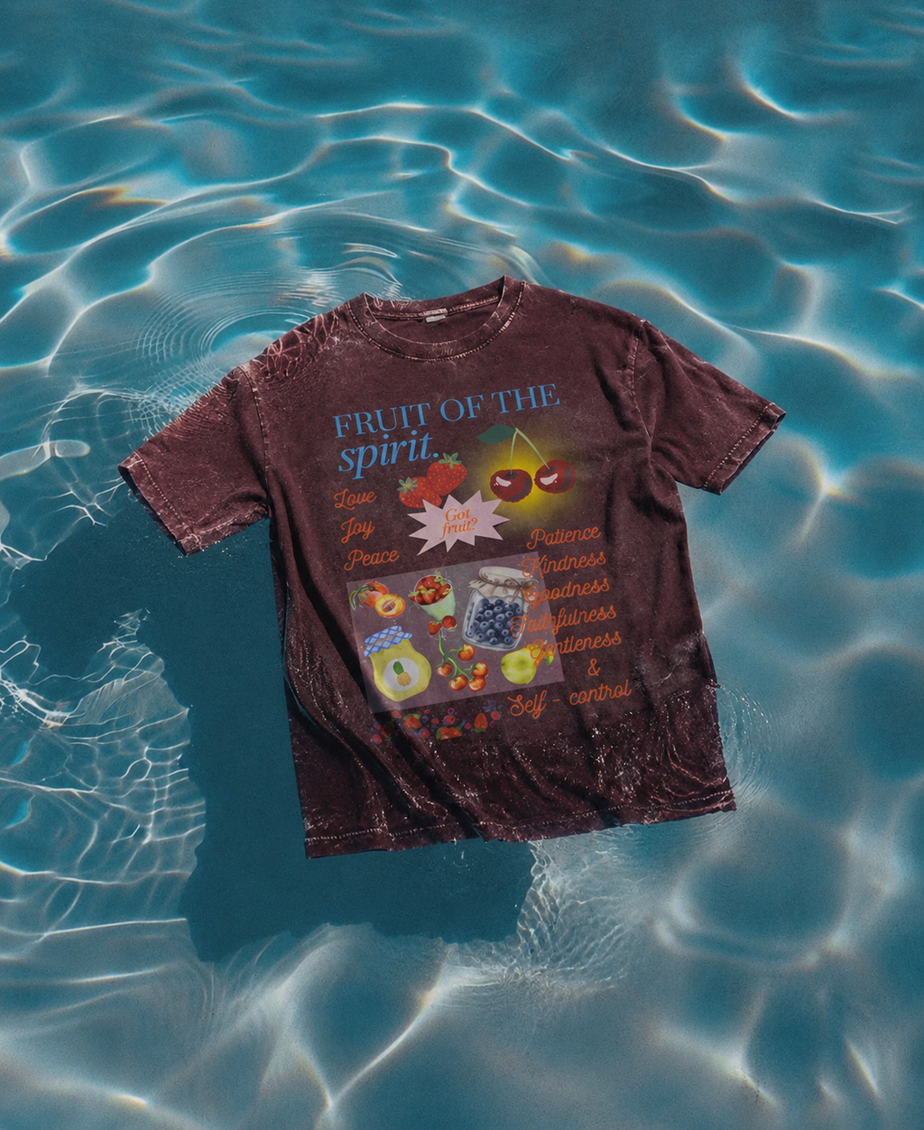 Unisex Acid Washed Oversized Tee “Fruit of the Spirit”